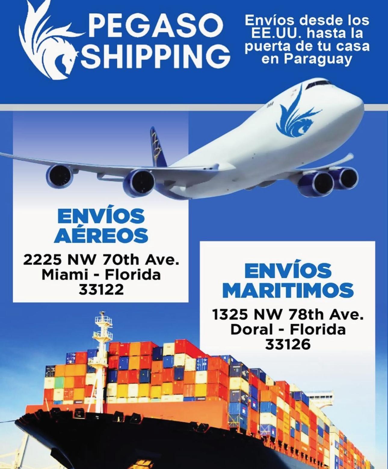 pegasoshipping shipping to paraguay from miami